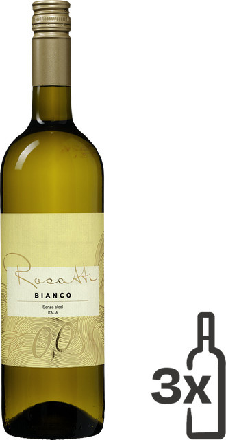 Rosatti Zero Bianco, alkoholfreier Wein, 0,0 % vol, 3 x 0,75 l - Bild 1