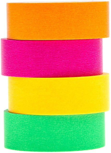 Rico Design Paper Poetry Tape Set Neon in Pink, Gelb und Grün, Breite: 1,5 cm, Länge: 10 m - Bild 1