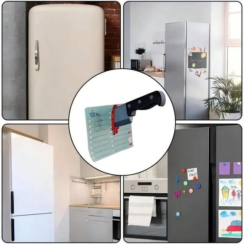 Kreativer 3D Kühlschrankmagnet in Messer, Axt und Ahornblatt Optik aus Harz zur Dekoration von Kühlschrank und Mikrowelle - Bild 3
