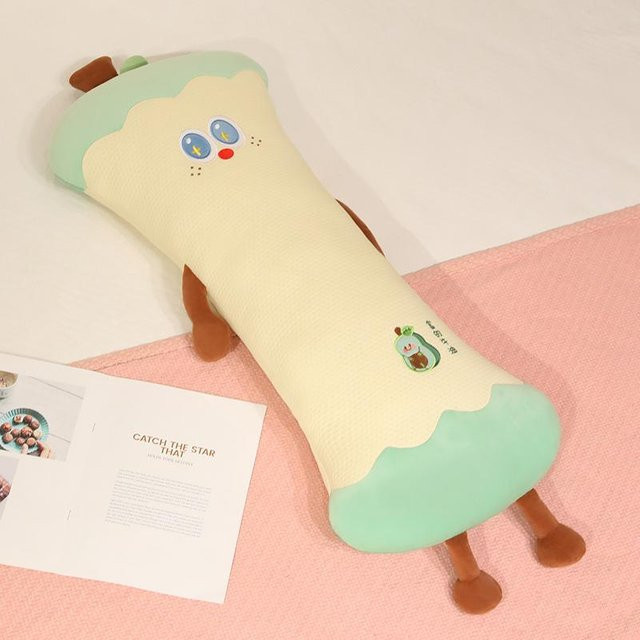 Yiran Health & Beauty Plüschkissen Fruchtkern-Längskissen in Apfel, Pfirsich oder Avocado, weiches Bettkissen für Seitenschläfer und Heimdekoration, Länge: 80 cm - Bild 1