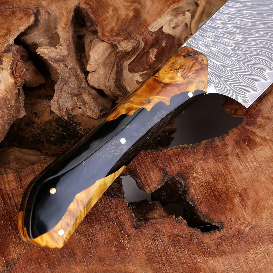 Xituo Damaststahl-Küchenmesser-Set, handgefertigte Profi-Kochmesser mit ergonomischem Griff, Multicolor - Bild 5