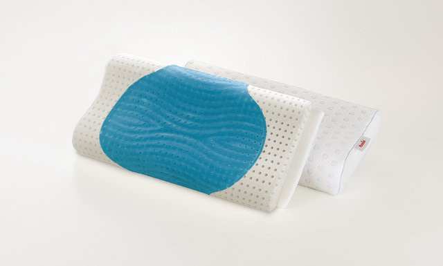 Nackenstützkissen FLEXOGEL von Paradies mit Lyocell, höhenverstellbar und atmungsaktiv, B/H: 80 x 40 cm, Blau/Weiß - Bild 1