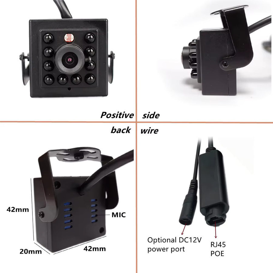 HQCAM Mini IP-Kamera mit Nachtsicht und POE in Schwarz - Bild 2