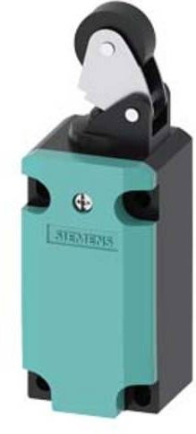 Siemens Positionsschalter 3SE5132-0CE05 mit Rollenhebel aus Metall und Kunststoffrolle, 6 A, IP66/IP67, Türkis - Bild 1