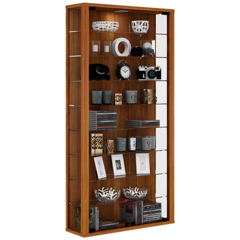 VCM Wandvitrine Vitrosa Maxi in Nussbaum mit ESG-Sicherheitsglas und Glastüren, B/T/H: 59 x 18 x 113 cm - Bild 2