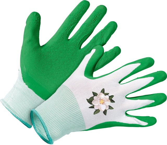 LUX-TOOLS Gartenhandschuh aus Latex und Nylon in Grün, Größe 7 - Bild 1