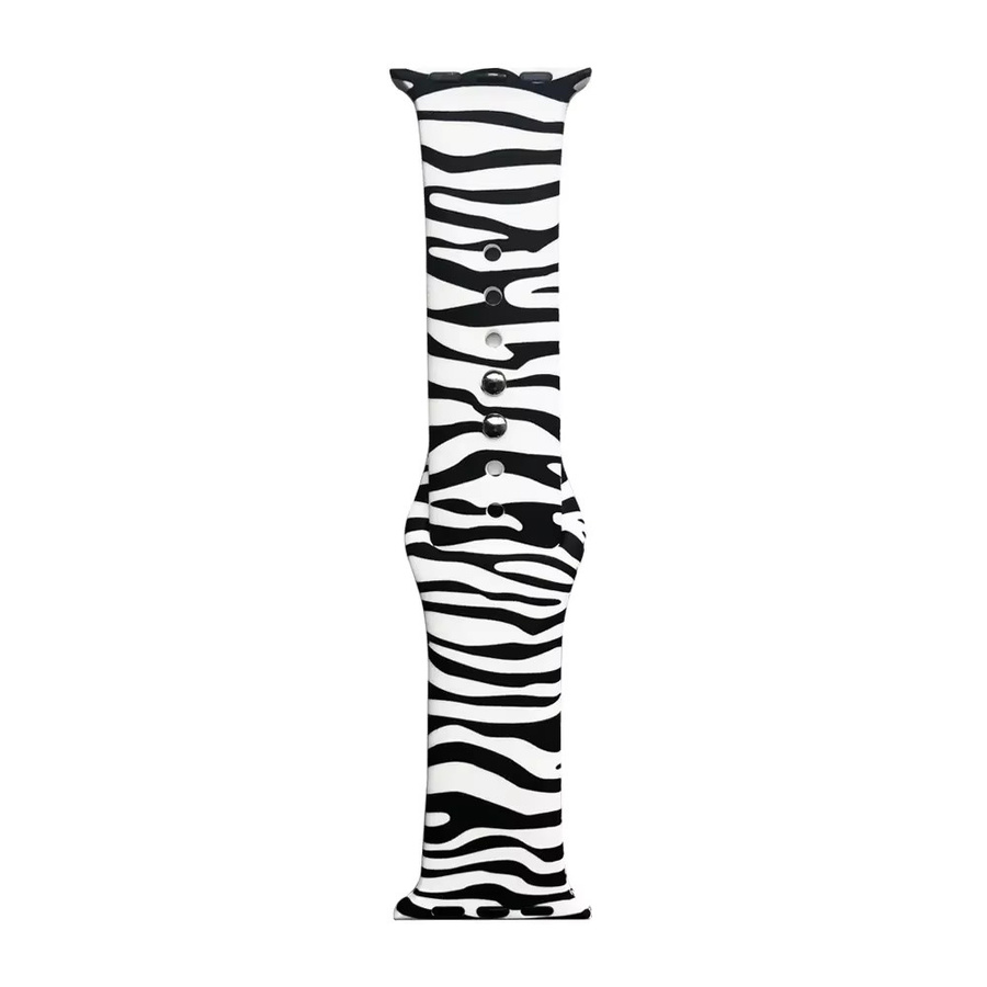 VATMENS Uhrenarmband Silikon, Zebra-Print, Schwarz, Unisex - Bild 7