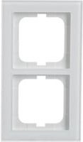 Busch-Jaeger 2-fach Rahmen Busch-axcent pur aus Glas in Weiß, glänzend, Schutzart IP20, B: 9,1 cm, H: 16,2 cm, T: 1,1 cm - Bild 1
