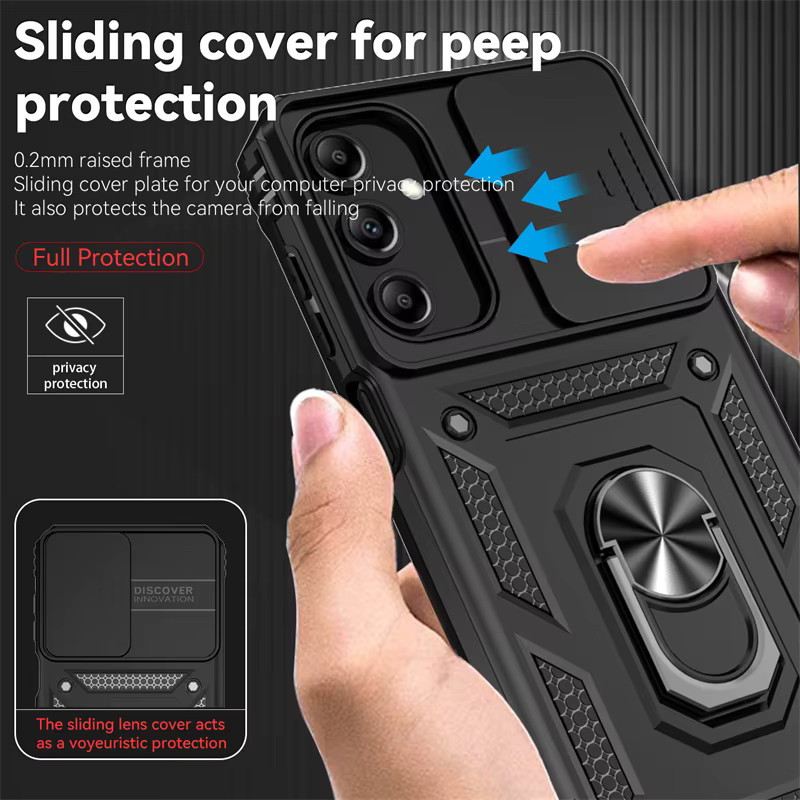 Stoßfeste Schutzhülle mit Kameraobjektiv-Schutz für Samsung Galaxy A-Serie (A13 A23 A33 A53 A73 A22 A32 A52 A72 5G A04S M13 M23 M33 M53) von Gusakov in Schwarz und Gold - Bild 2