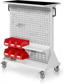 Kappes RasterMobil Gr. 3 Rollbarer Werkstattwagen aus Stahl in RAL 7035 Grau mit 4 Loch- und 2 Schlitzplatten, Höhe: 127 cm - Bild 1