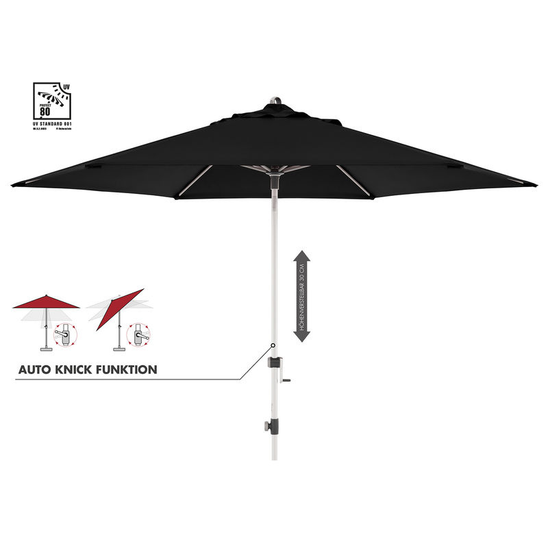 Doppler Sonnenschirm Expert 320 Auto Tilt in Schwarz mit Kurbelmechanik und modernem Design, Durchmesser: 320 cm - Bild 2