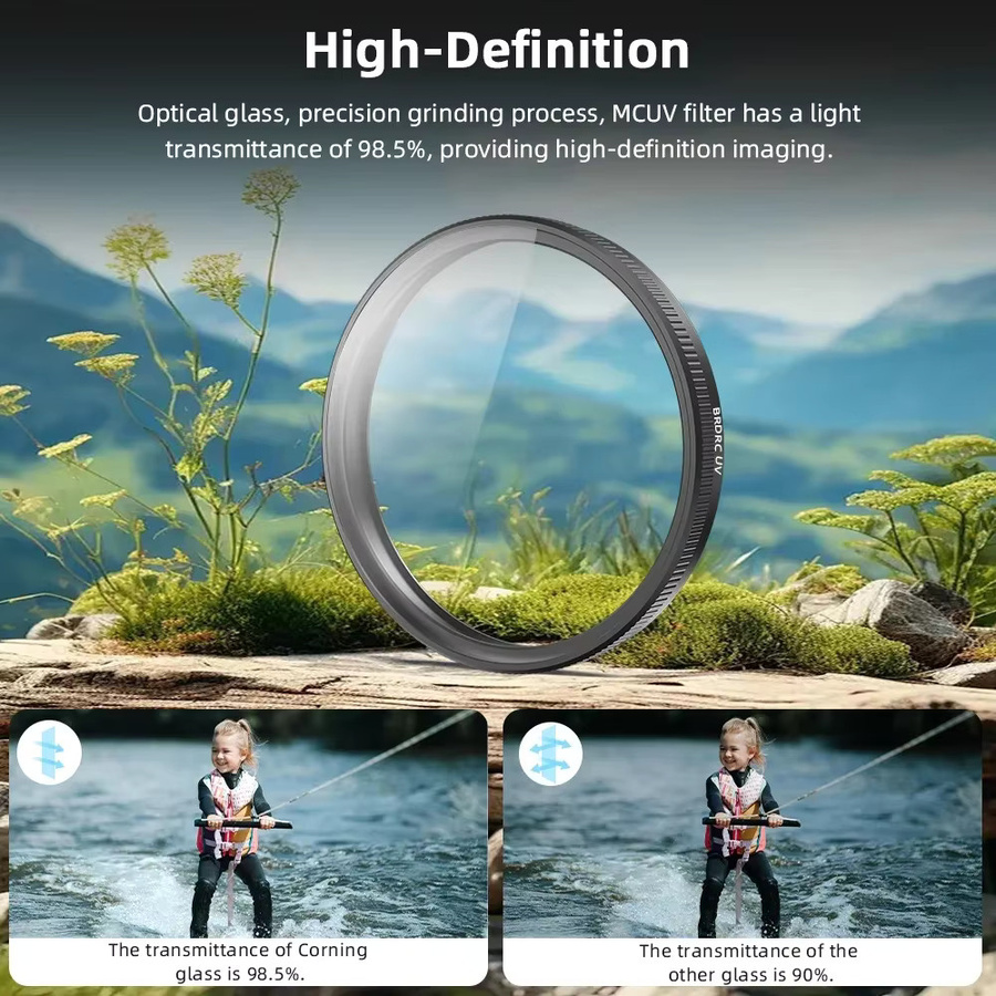 BRDRC Action 5 Pro Objektivfilter Set für DJI OSMO Action 4 und Action 5 Pro mit UV, CPL und ND 8/16/32/64 Filtern aus optischem Glas - Bild 3