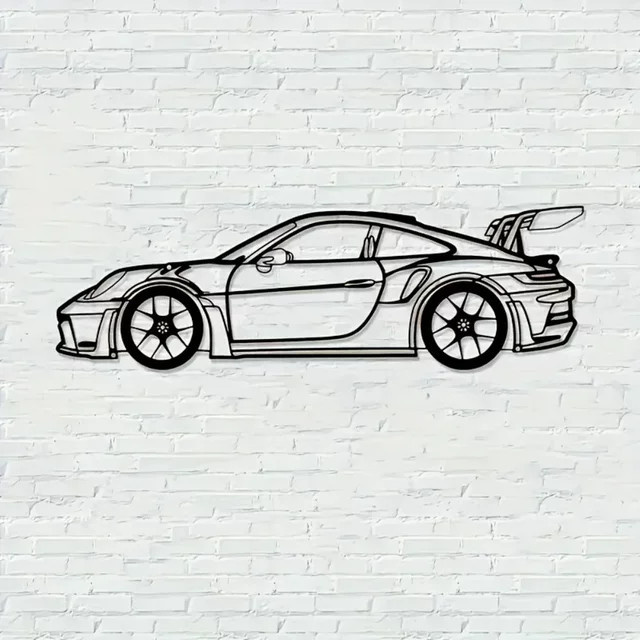 CIFBUY Vintage Auto Metall-Wandkunst in Schwarz als klassische Automobil-Silhouette Wandskulptur - Bild 1