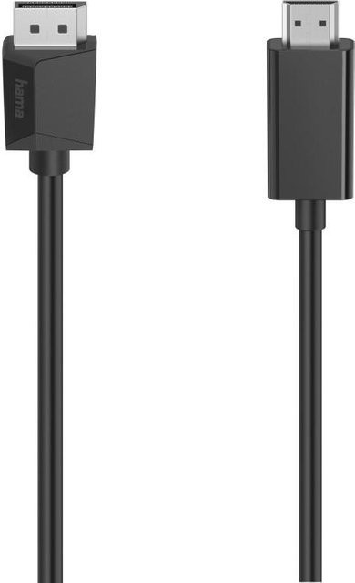 Hama Video-Kabel DisplayPort auf HDMI in Schwarz, Ultra-HD 4K, Länge: 1,50 m - Bild 1