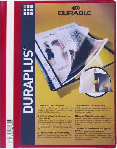 Durable Angebotshefter DURAPLUS DIN A4 Rot Transparent - Bild 1