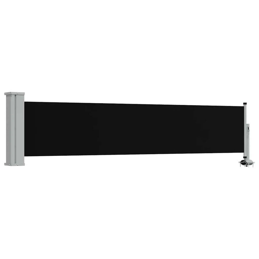 vidaXL Ausziehbare Seitenmarkise Schwarz aus Polyester mit Stahlrahmen, Höhe: 60 cm, Breite: 300 cm - Bild 2