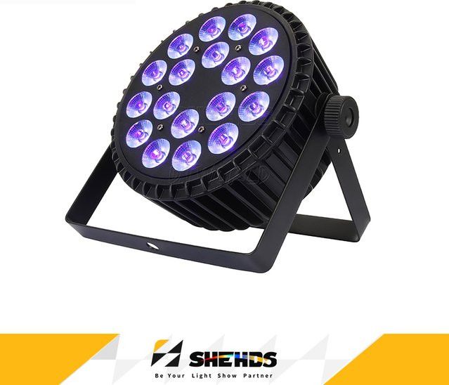 SHEHDS 6in1 LED Par Flache Bühnenleuchte RGBWA UV mit DMX512 für DJ, Disco und Hochzeit - Bild 1