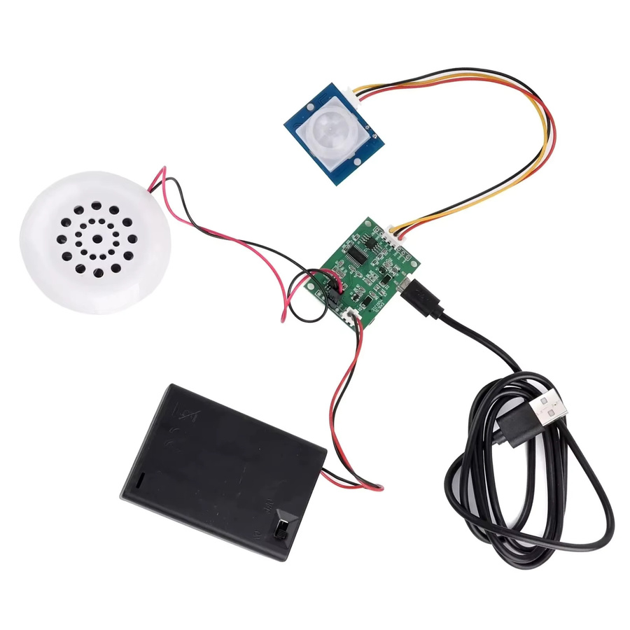 stemedu PIR-Bewegungssensor mit MP3-Musikplayer, Sprachaufzeichnung und USB/TF-Karten-Unterstützung aus Kunststoff - Bild 2