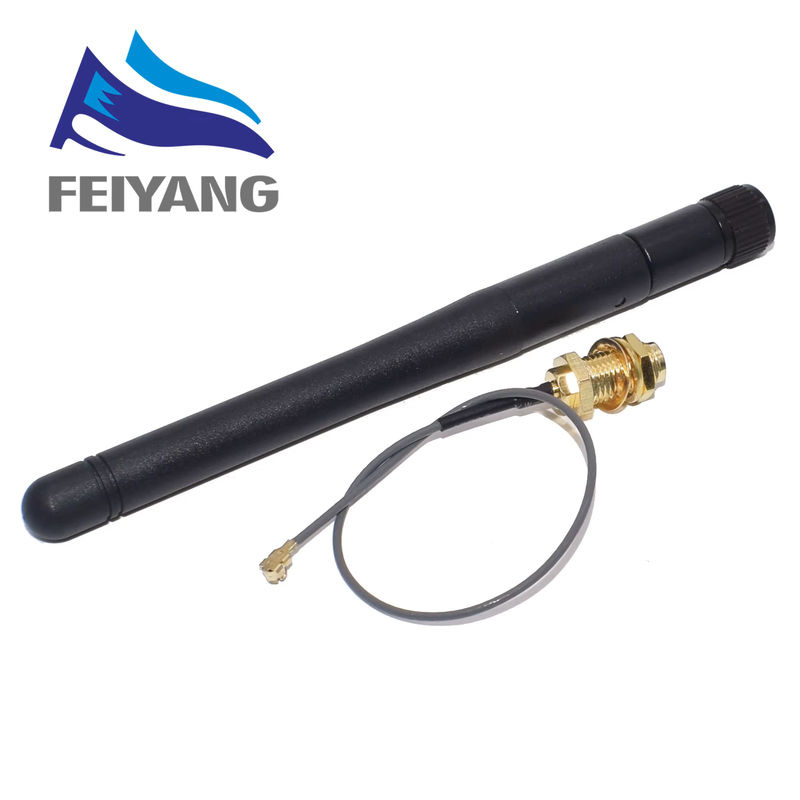 SAMIROB WLAN Antennen-Set mit 2,4 GHz 3 dBi Antenne und 17 cm PCI U.FL IPX auf RP-SMA Pigtail-Kabel in Schwarz für ESP8266 und ESP32 - Bild 3