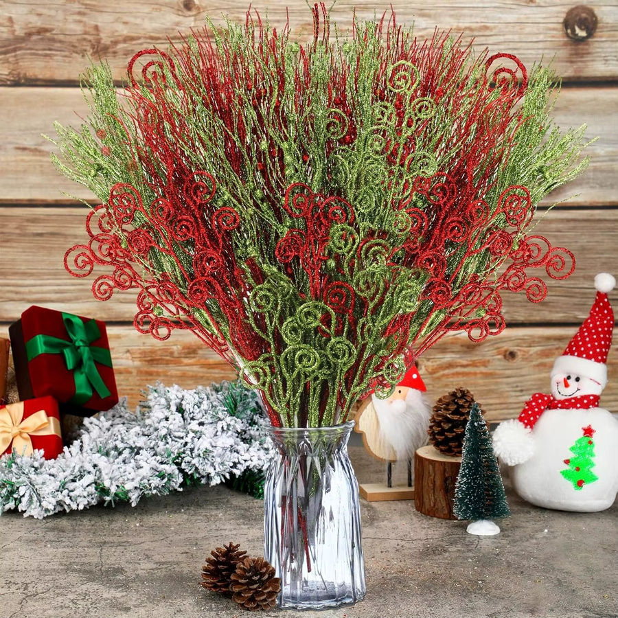 MENGHAO 6er Set Künstliche Beeren-Bouquets in Rot und Grün für Weihnachtsdekoration und Tischdekoration - Bild 2