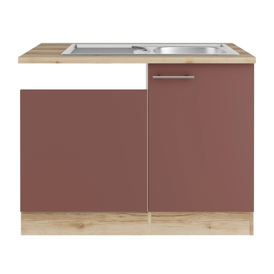 OPTIFIT Bari407 Küchen-Spülenunterschrank in Rostrot mit mattem Design - Bild 2