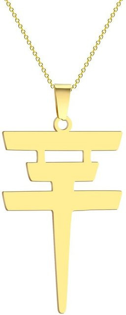 Nakahara Halskette mit Anhänger, Edelstahl, Gold, Unisex - Bild 1
