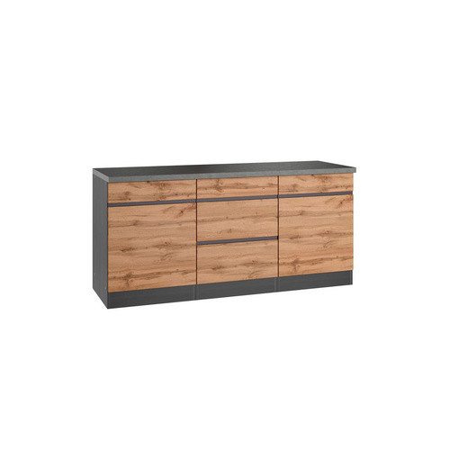 HELD MÖBEL Unterschrank Tampa in Braun und Grau mit Türen und Schubladen, B/H/T: 180 x 86 x 60 cm - Bild 2