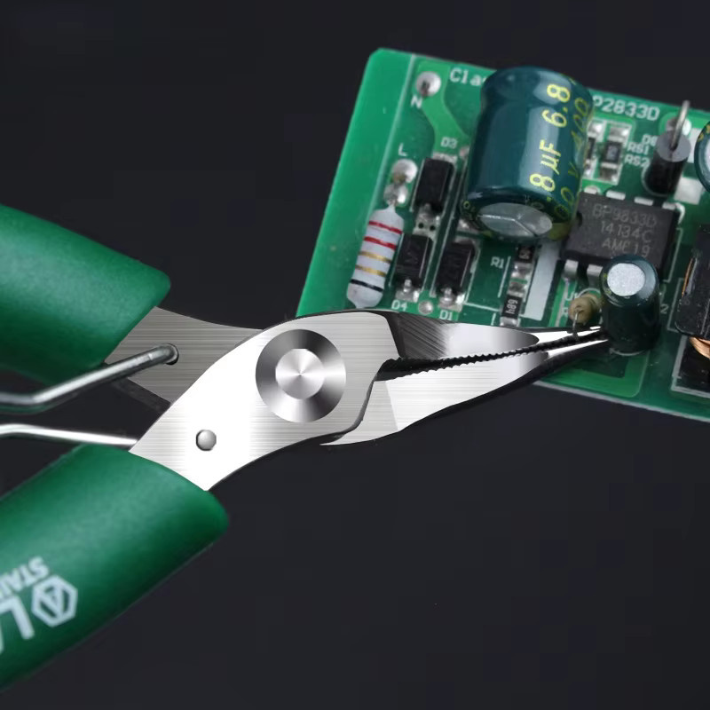 LAOA Mini-Seitenschneider aus Edelstahl in Grün, 8,9 cm, Diagonalzange und Drahtschneider für Elektronikarbeiten - Bild 3