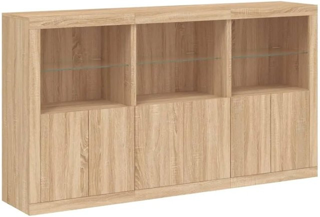 vidaXL Sideboard modern in Sonoma-Eiche mit integrierter LED-Beleuchtung, B/T/H: 181,5 x 37 x 100 cm - Bild 1