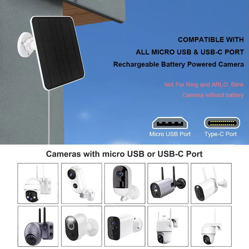 Eufy Solarpanel 20 W mit 360 Grad verstellbarer Halterung, IP65 wasserdichtes Solar-Ladegerät für Eufycam 3/3C/2/2C/2 Pro, Schwarz - Bild 5