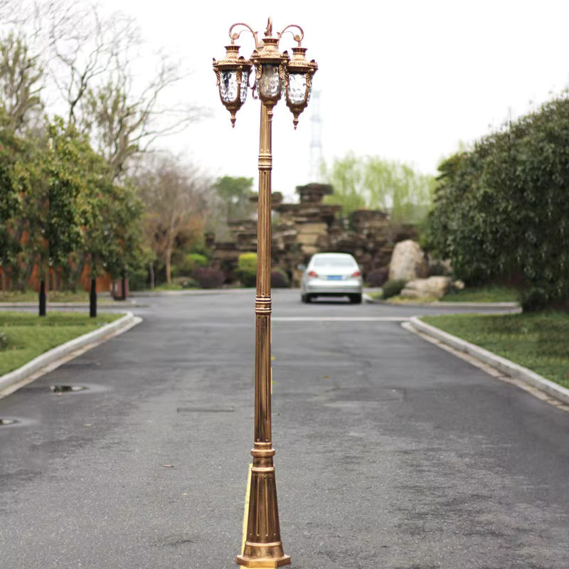 Wecus Außenlaterne für Garten und Park in Gold mit warmweißem Licht, Höhe: 320 cm - Bild 3