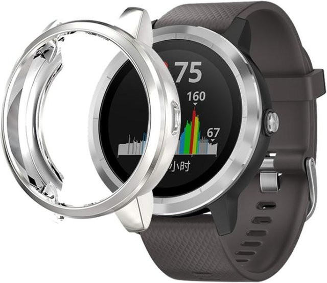 Garmin Vivoactive 3 Schutzhülle, Silikon, Schwarz, Silber - Bild 1