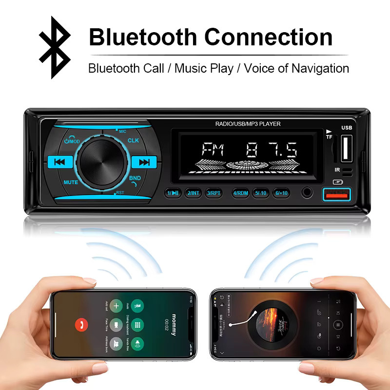 Hippcron 1 DIN Autoradio mit Bluetooth, FM, TF, AUX und Freisprecheinrichtung in Schwarz - Bild 3