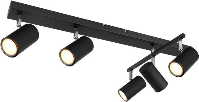 Globo Strahler Robby 5-flammig Schwarz Matt Metall GU10 B/T/H: 35 x 70 x 17 cm - Bild 2