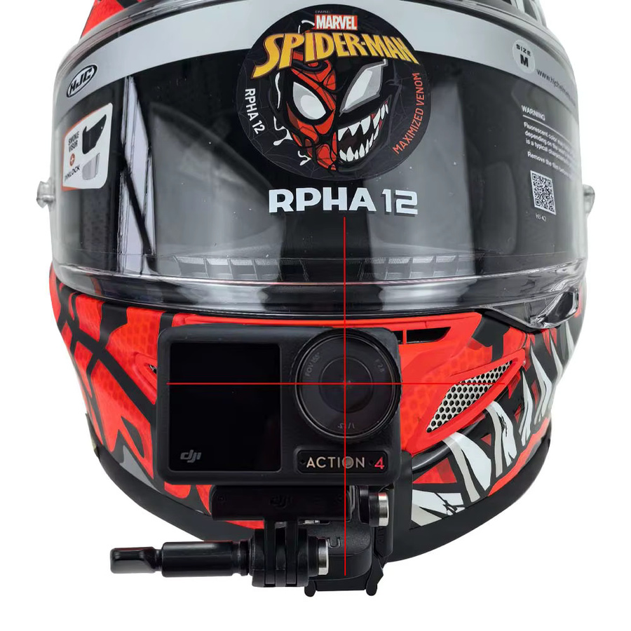 TUYU Custom Aluminium Kinnhalterung für HJC RPHA 12 Helm, kompatibel mit GoPro 13 12 11 10 9 8, DJI Action 5Pro 4 und Insta360 X2 X3 X4 Ace Pro2 Kameras, Farbe: Silber - Bild 4