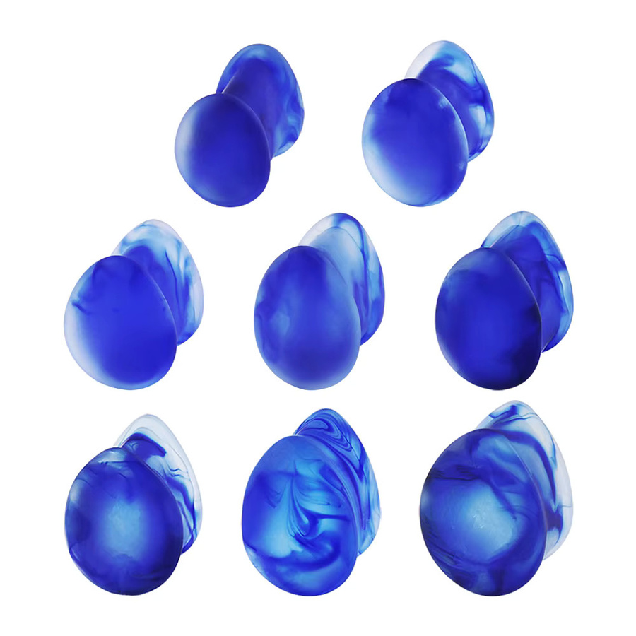 Ohrstecker Glas, blau, Rauch, Unisex - Bild 2