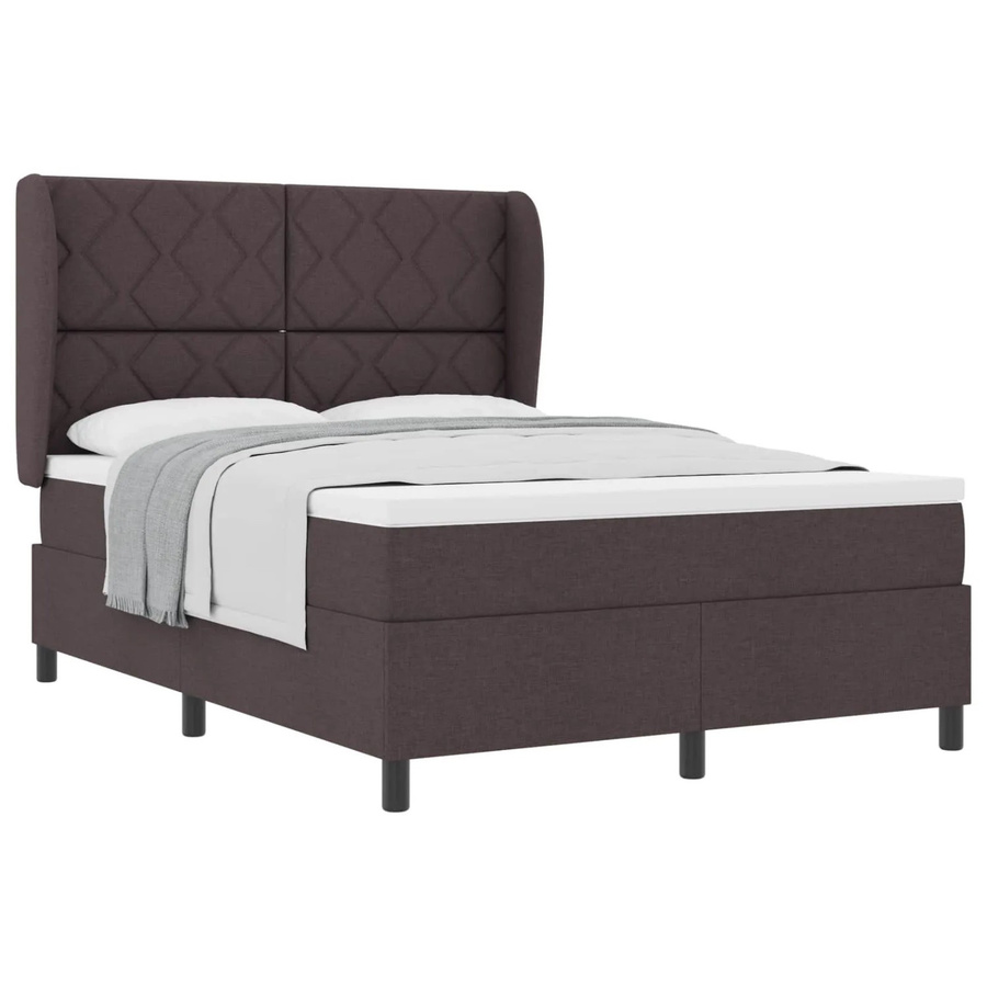 vidaXL Boxspringbett mit Matratze in Braun, Stoffbezug, B/T: 160 x 200 cm - Bild 2