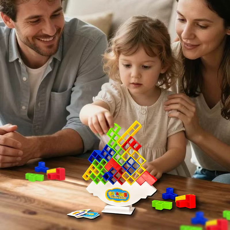 oenas Fallender Block Puzzle Balance Stapelturm, Tischspiel, Bunt / Mehrfarbig, ab 3 Jahre - Bild 2