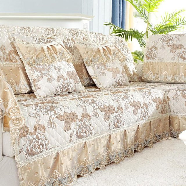 BC-Warm Home Sofakissenbezug Set aus Baumwolle und Leinen in Beige, minimalistisches Jacquard-Design, rutschfest und waschbar, B/B: 110 x 110 cm - Bild 1