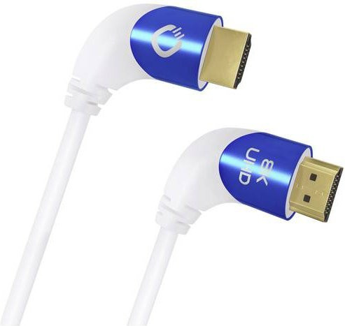 Oehlbach HDMI Anschlusskabel 8K UHD Weiß, 1.50 m, 90 Grad nach links gewinkelt - Bild 1