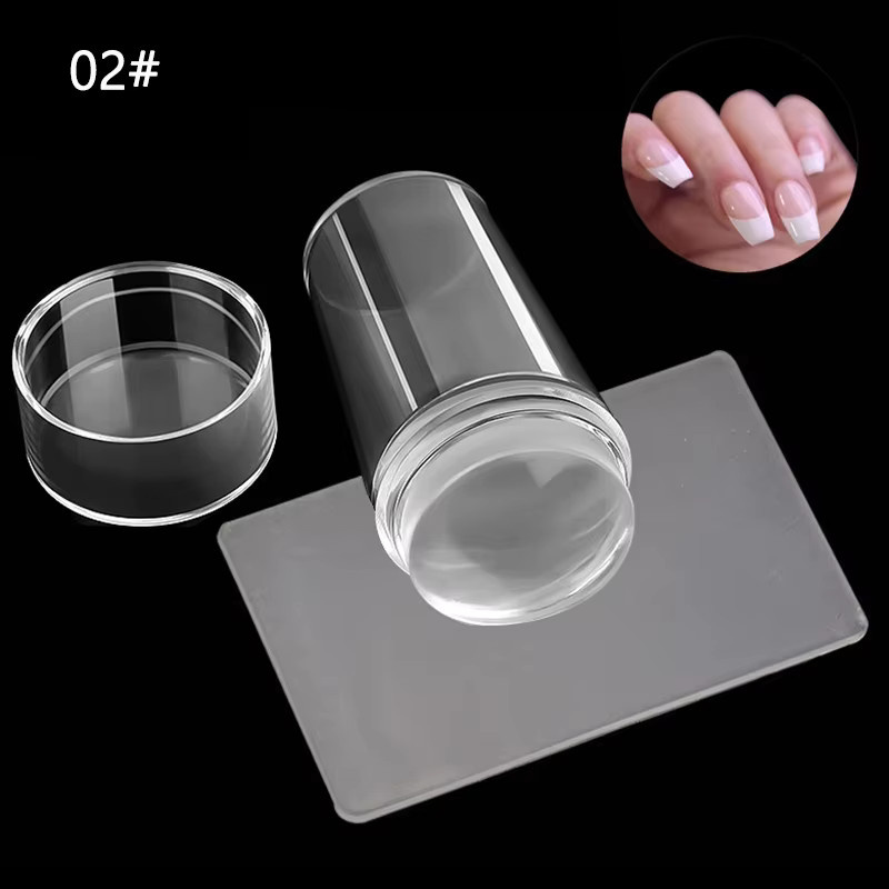 LULAA Nagelkunst-Stempelplatten-Set mit Stempel und Schablonen, Unisex - Bild 1