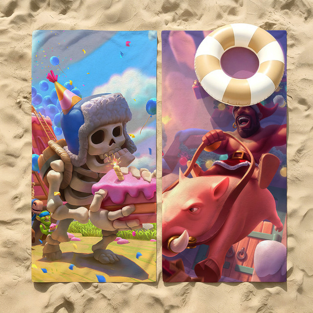 Clash Royale Handtuch mit lustigem Schwein-Ritter-Motiv, Mehrfarbig - Bild 1