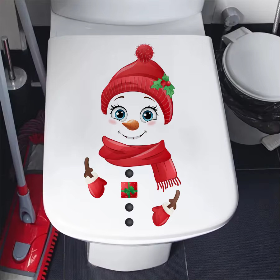 BRUP Schneemann Weihnachts Aufkleber aus PVC, abnehmbare Dekoration für Badezimmer, Wohnzimmer und Schlafzimmer, Mehrfarbig - Bild 3
