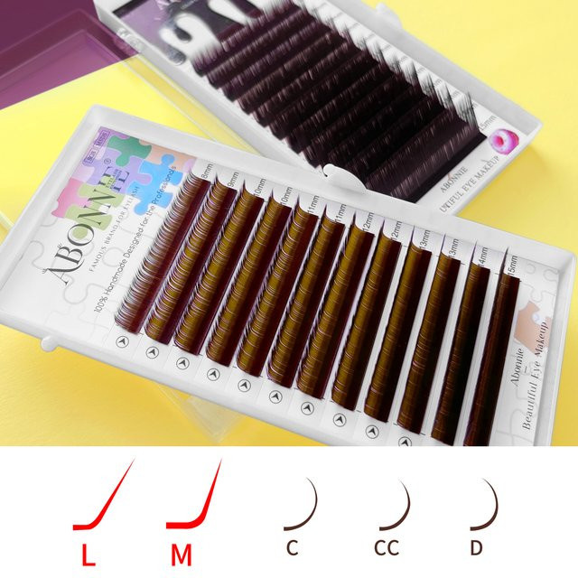Abonnie Wimpernverlängerungen M-Curl, Braun, Unisex - Bild 1