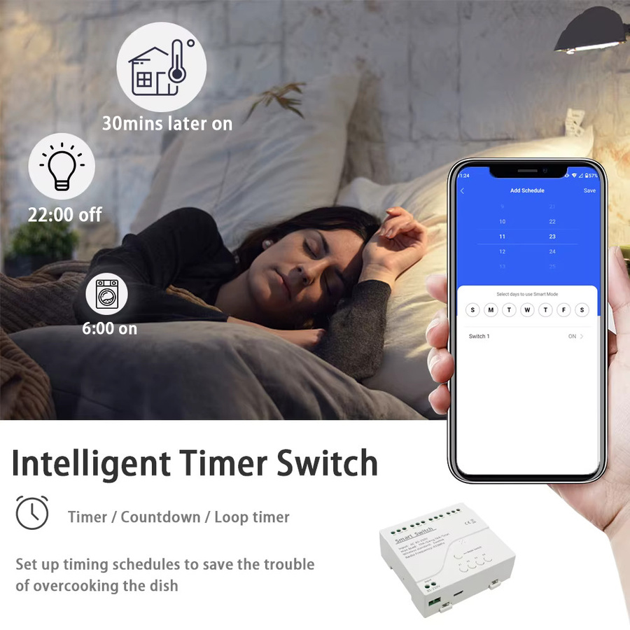 EWELINK WiFi Smart Switch Relais für die Heimautomation mit Trockenkontakt in Weiß - Bild 5