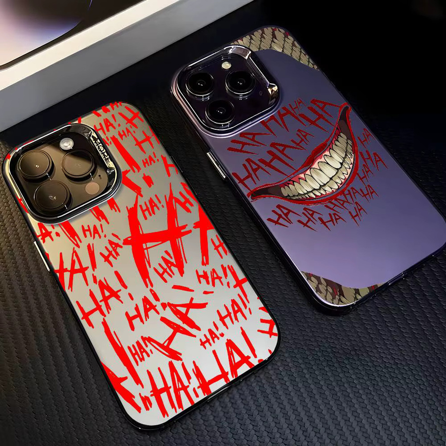 J-JokerS Handyhülle mit lächelndem Gesicht für iPhone 11 bis iPhone 17 Pro Max in Mehrfarbig Matt Laser Metallic Aurora - Bild 4
