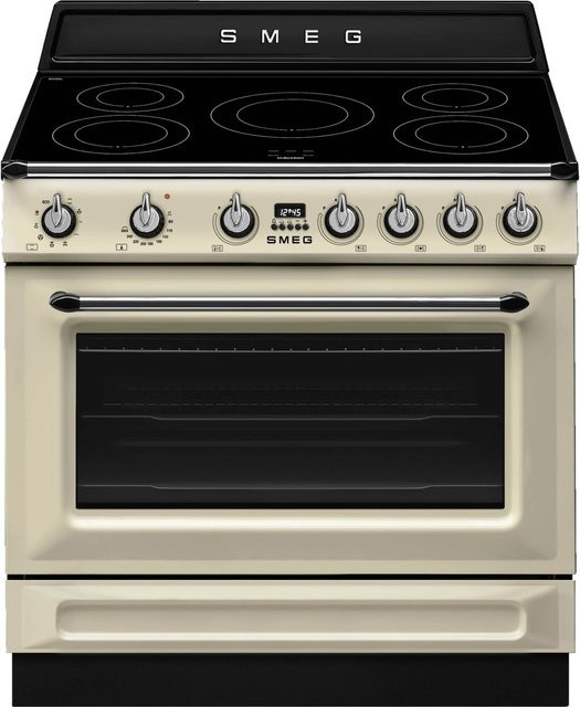 Smeg TR90IMP Stand-Elektroherd mit Induktionsfeld in Creme - Bild 1