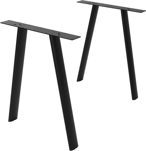 ML-DESIGN Tischbeine 2er Set A-Form mit ovalem Profil aus Stahl in Schwarz Matt, H: 72 cm, B: 60 cm - Bild 1