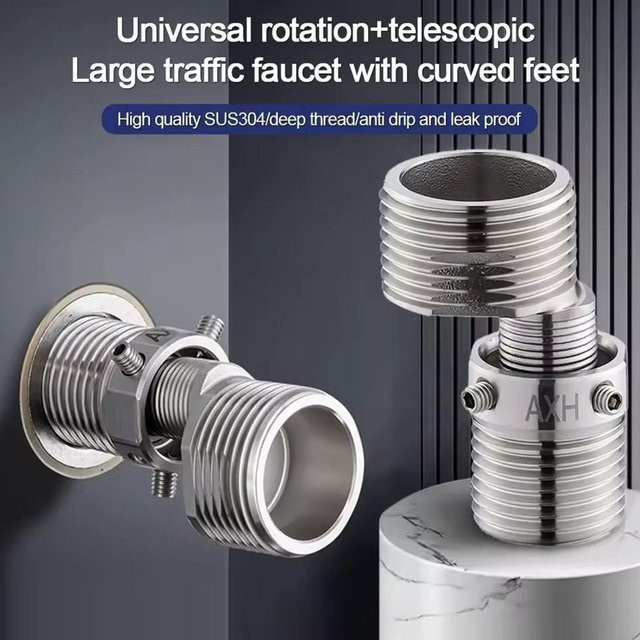 IOUHAPPY Exzentrische Eckschraube aus Edelstahl 304 in Chrom Silber zur Wandmontage für Wasserhahn-Adapter - Bild 1