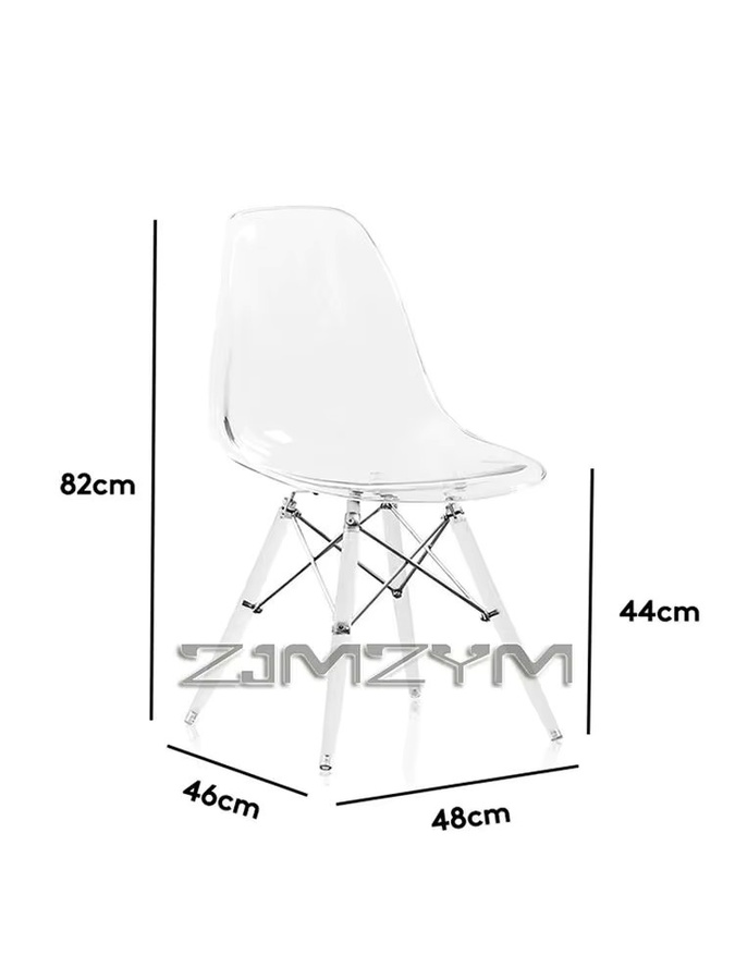 ZJMZYM Esszimmerstuhl aus Kunststoff in Transparent, minimalistischer Design-Sessel für Wohnzimmer und Make-up-Bereich - Bild 2
